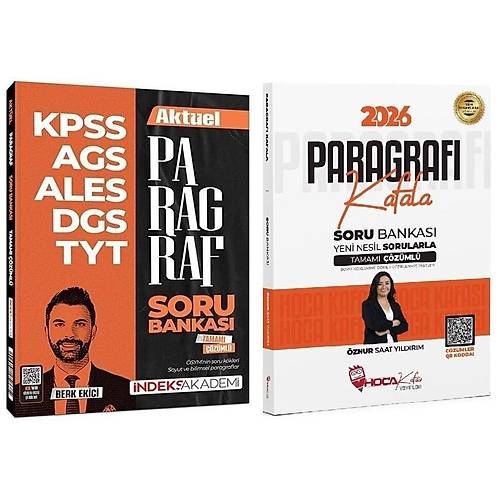 Hoca Kafas� + �ndeks 2026 KPSS TYT ALES DGS Paragraf� Kafala Soru Bankas� 2 li Set - �znur Saat Y�ld�r�m, Berk Ekici Hoca Kafas� + �ndeks Akademi Yay�nlar�
