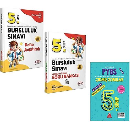 Editr 5.Snf PYBS Bursluluk Snav Konu + Soru Bankas+rnek Akademi Son 6 Snav km Sorular Seti(3L)