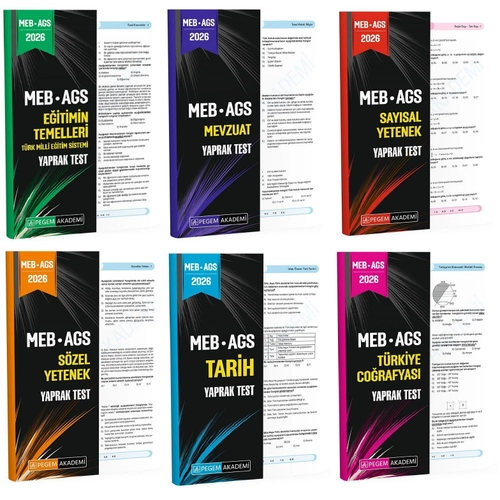 Pegem 2026 MEB-AGS T�m Dersler Yaprak Test 6 l� Set Pegem Akademi Yay�nlar�