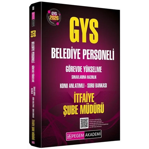 Pegem 2026 GYS Belediye Personeli �tfaiye �ube M�d�r� Konu Anlat�ml� Soru Bankas� G�revde Y�kselme Pegem Akademi Yay�nlar�
