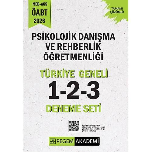 Pegem 2026 �ABT MEB-AGS Psikolojik Dan��manl�k ve Rehber ��retmenlik T�rkiye Geneli 3 Deneme ��z�ml� (1-2-3) Pegem Akademi Yay�nlar�