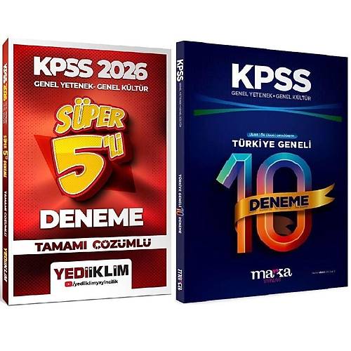 Yediiklim + Marka 2026 KPSS Genel Yetenek Genel K�lt�r S�per 5+10 Deneme 2 li Set Yediiklim + Marka Yay�nlar�