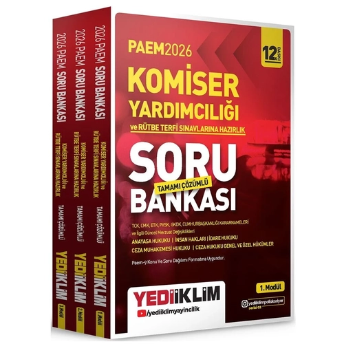 Yediiklim 2026 PAEM Komiser Yard�mc�l��� ve R�tbe Terfi Soru Bankas� ��z�ml� Mod�ler Set 12. Bask� Yediiklim Yay�nlar�