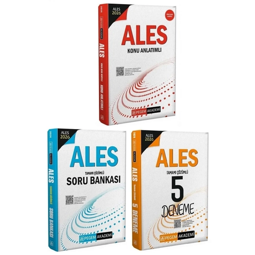 Pegem 2026 ALES Konu + Soru Bankas� + 5 Deneme 3 l� Set Pegem Akademi Yay�nlar�