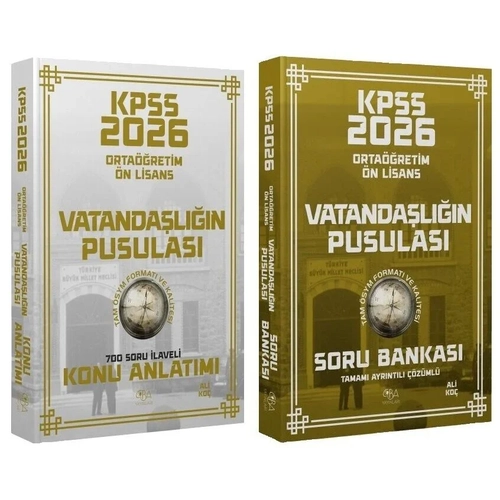 CBA Yay�nlar� 2026 KPSS Lise Orta��retim �n Lisans Vatanda�l�k Vatanda�l���n Pusulas� Konu + Soru Bankas� 2 li Set - Ali Ko� CBA Yay�nlar�