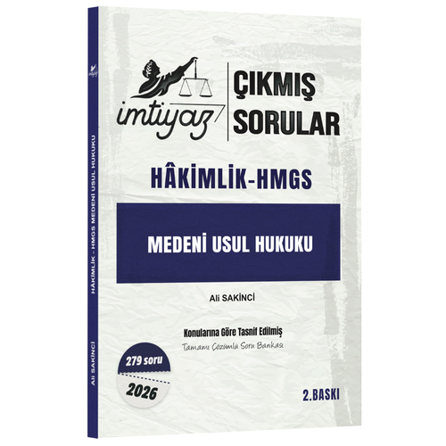 �mtiyaz 2026 Hakimlik HMGS Medeni Usul Hukuku ��km�� Sorular ��z�ml� 2. Bask� - Ali Sakinci �mtiyaz Yay�nc�l�k