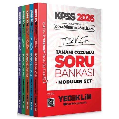 Yediiklim Yay�nlar� 2026 KPSS Orta��retim �n Lisans Genel Yetenek Genel K�lt�r Tamam� ��z�ml� Mod�ler Soru Bankas� Seti
