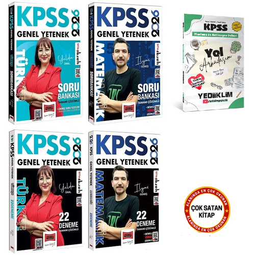 Yarg� 2026 KPSS T�rk�e + Matematik Soru Bankas� + 22+22 Deneme 4 l� Set Yarg� Yay�nlar�