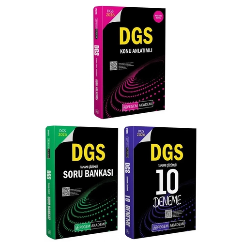 Pegem 2026 DGS Konu Anlat�m� + Soru Bankas� + 10 Deneme 3 l� Set Pegem Akademi Yay�nlar�