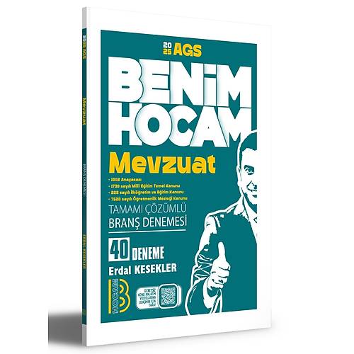 Benim Hocam Yay�nlar� 2025 AGS Mevzuat Tamam� ��z�ml� 40 Bran� Deneme (Erdal Kesekler)