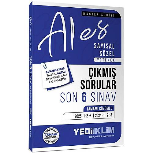 Yediiklim 2026 ALES Master ��km�� Sorular Son 6 S�nav ��z�ml� Yediiklim Yay�nlar�