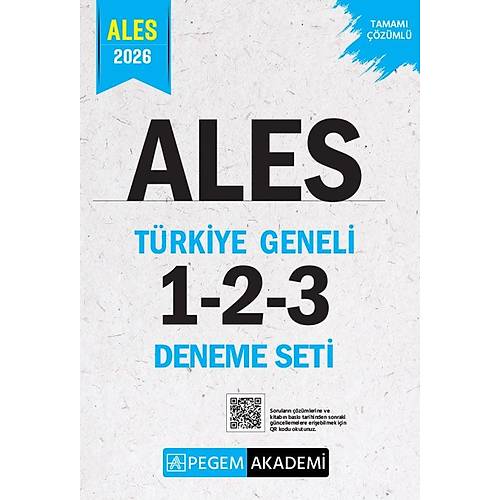 Pegem 2026 ALES T�rkiye Geneli 3 Deneme ��z�ml� (1-2-3) Pegem Akademi Yay�nlar�