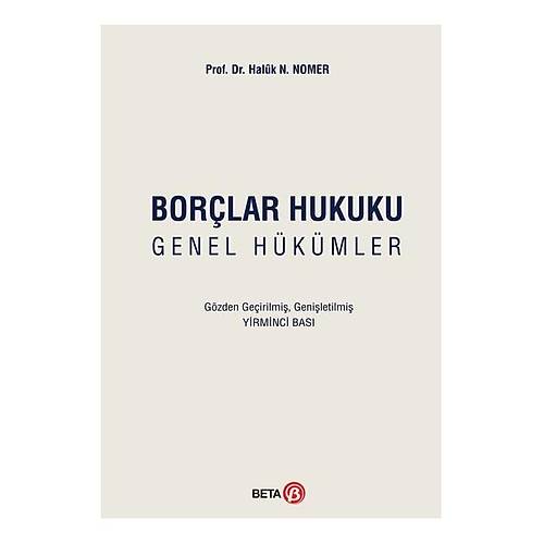 Beta Yaynevi Borlar Hukuku Genel Hkmler (Haluk Nami Nomer)