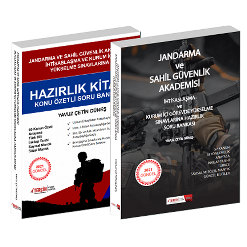 Tercih Kitabevi Jandarma ve Sahil Gvenlik Akademisi htisaslama ve Kurum i Ykselme Snavlarna Hazrlk Kitab 2021 ( 2 Kitap-Konu+Soru) Yavuz etin Gne