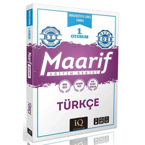 IQ Yay�nlar� 2028 YKS TYT T�rk�e Maarif E�itim Serisi 1. Oturum IQ Yay�nlar�
