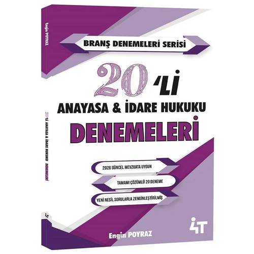 4T Yay�nlar� KPSS A Grubu HMGS Hakimlik Anayasa Hukuku ve �dare Hukuku 20 Deneme ��z�ml� - Engin Poyraz 4T Yay�nlar�