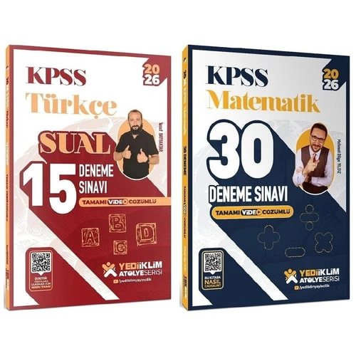 Yediiklim 2026 KPSS T�rk�e + Matematik 45 Deneme At�lye Serisi 2 li Set Yediiklim Yay�nlar�