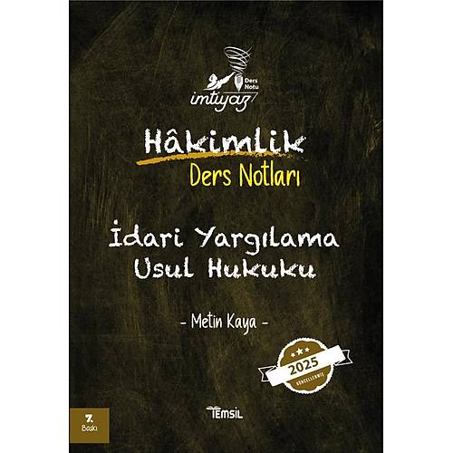Temsil 2025 mtiyaz Hakimlik  dari Yarglama Usul Hukuku Ders Notlar-Metin Kaya