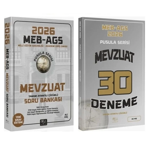 CBA Yay�nlar� 2026 MEB-AGS Mevzuat Soru Bankas� + 30 Deneme 2 li Set Pusula Serisi - Ali Ko� CBA Yay�nlar�