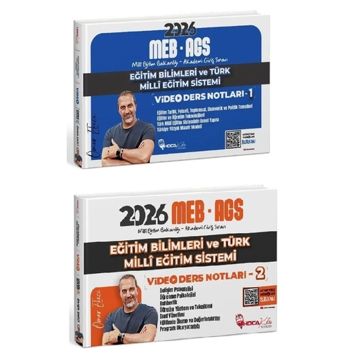YEN� AGS - Hoca Kafas� 2026 MEB-AGS E�itim Bilimleri ve T�rk Milli E�itim Sistemi Video Ders Notlar� 2 li Set - �mer Ekici Hoca Kafas� Yay�nlar�