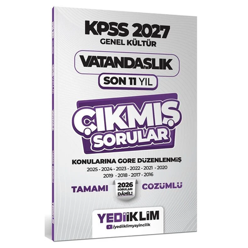 Yediiklim 2027 KPSS Vatanda�l�k ��km�� Sorular Son 11 Y�l Konular�na G�re ��z�ml� Yediiklim Yay�nlar�
