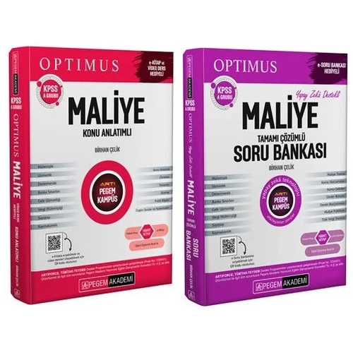 Pegem Yay�nlar� 2025 KPSS A Grubu Maliye Optimus Konu + Soru Bankas� 2 li Set