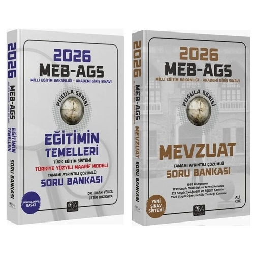 CBA Yay�nlar� 2026 MEB-AGS E�itimin Temelleri + Mevzuat Soru Bankas� 2 li Set Pusula Serisi - Okan Yolcu CBA Yay�nlar�