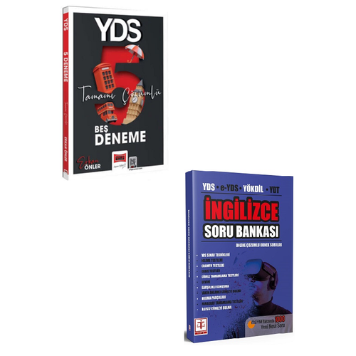 Yarg Yaynlar 2025 YDS 5 Deneme Tamam zml+Tercih Yaynlar YDS ngilizce Soru Bankas Seti(2Kitap)