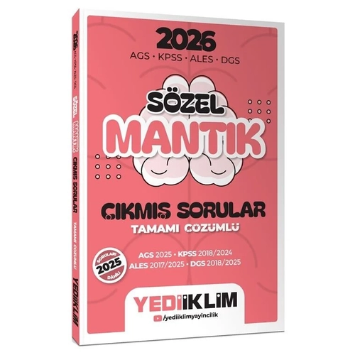 Yediiklim 2026 KPSS MEB-AGS ALES DGS S�zel Mant�k ��km�� Sorular ��z�ml� Yediiklim Yay�nlar�