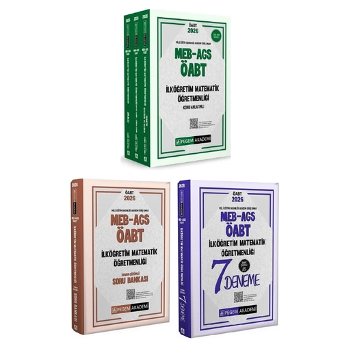 Pegem 2026 �ABT MEB-AGS �lk��retim Matematik ��retmenli�i Konu Anlat�ml� + Soru Bankas� + 7 Deneme 3 l� Set Pegem Akademi Yay�nlar�