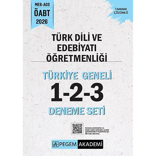 Pegem 2026 �ABT MEB-AGS T�rk Dili ve Edebiyat� ��retmenli�i T�rkiye Geneli 3 Deneme ��z�ml� (1-2-3) Pegem Akademi Yay�nlar�
