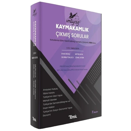 Temsil �MT�YAZ Kaymakaml�k ��km�� Sorular Metin Kaya Temsil Yay�nlar�