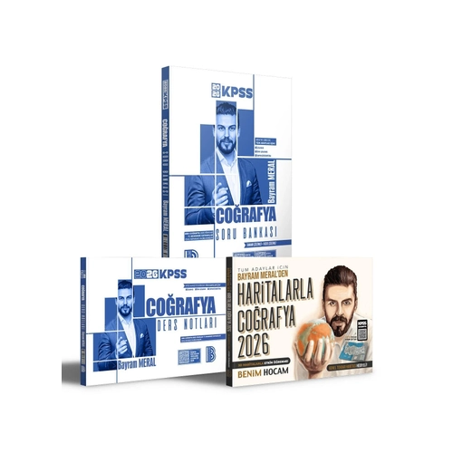 Benim Hocam Yay�nlar� 2026 KPSS Co�rafya Ders Notlar� - Soru Bankas� ve Haritalarla Co�rafya Seti (Bayram Meral) Benim Hocam Yay�nlar�