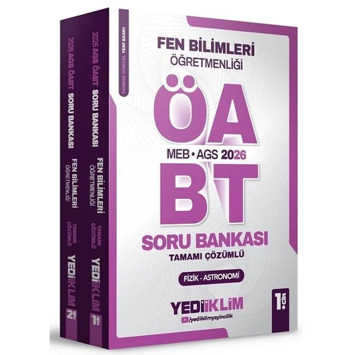 Yediiklim 2026 �ABT MEB-AGS Fen Bilimleri ��retmenli�i Soru Bankas� ��z�ml� Mod�ler Set Yediiklim Yay�nlar�