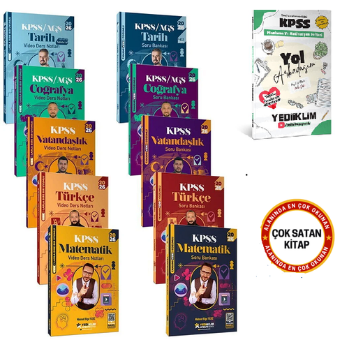 Yediiklim 2026 KPSS Genel Yetenek Genel K�lt�r At�lye Video Ders Notlar� + Soru Bankas� 10 lu Set Yediiklim Yay�nlar�+Yol Arkada��m Hediyeli)