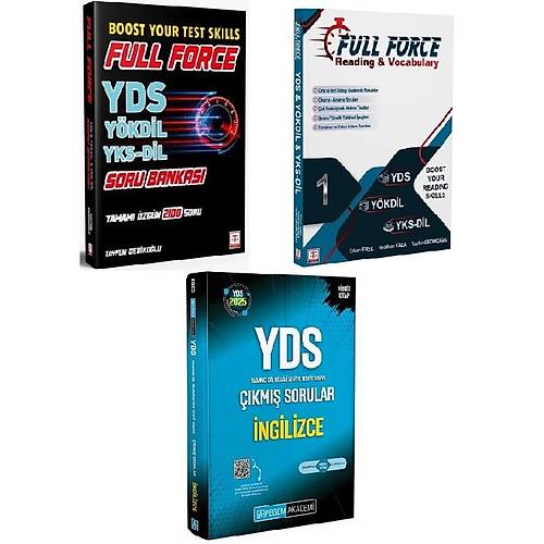 Pegem Akademi YDS ngilizce km Sorular+Tercih Yaynlar YDS Ful Force ngilizce Soru Bankas+Tercih Yaynlar Full Force Reading&Vocabulary Soru Bankas Seti(3Kitap)