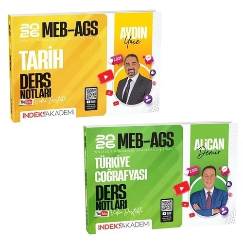 �ndeks Akademi 2026 MEB-AGS Tarih + T�rkiye Co�rafyas� Ders Notlar� 2 li Set - Ayd�n Y�ce, Alican Demir �ndeks Akademi Yay�nc�l�k