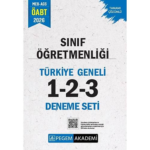 Pegem 2026 �ABT MEB-AGS S�n�f ��retmenli�i T�rkiye Geneli 3 Deneme ��z�ml� (1-2-3) Pegem Akademi Yay�nlar�