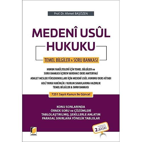 Adalet Yaynlar Medeni Usul Hukuku Ders Notu & Soru Bankas Ahmet Bazen