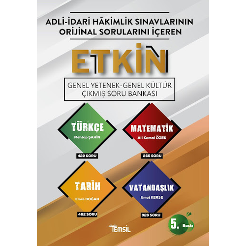 Temsil Yaynlar 2025 Etkin Genel Yetenek Genel Kltr km Soru Bankas(Adli -idari Hakimlik in)