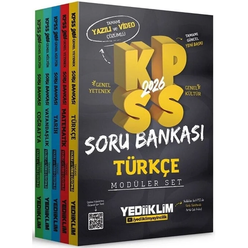 Yediiklim Yaynlar 2026 KPSS Genel Yetenek Genel Kltr Hem Yazl Hem Video zml Soru Bankas Modler Set