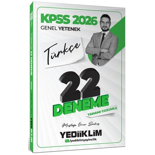 Yediiklim 2026 KPSS T�rk�e 22 Deneme ��z�ml� - Mustafa Onur Bozku� Yediiklim Yay�nlar�