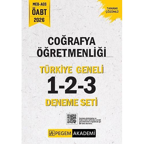 Pegem 2026 �ABT MEB-AGS Co�rafya ��retmenli�i T�rkiye Geneli 3 Deneme ��z�ml� (1-2-3) Pegem Akademi Yay�nlar�