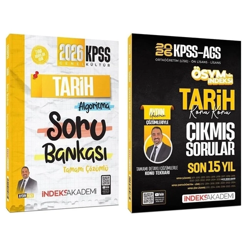 �ndeks Akademi 2026 KPSS Tarih Soru Bankas� + ��km�� Sorular 2 li Set - Ayd�n Y�ce �ndeks Akademi Yay�nc�l�k