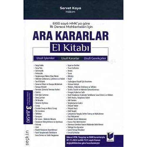 Adalet Yay�nevi Ara Kararlar El Kitab� (Servet Kaya)