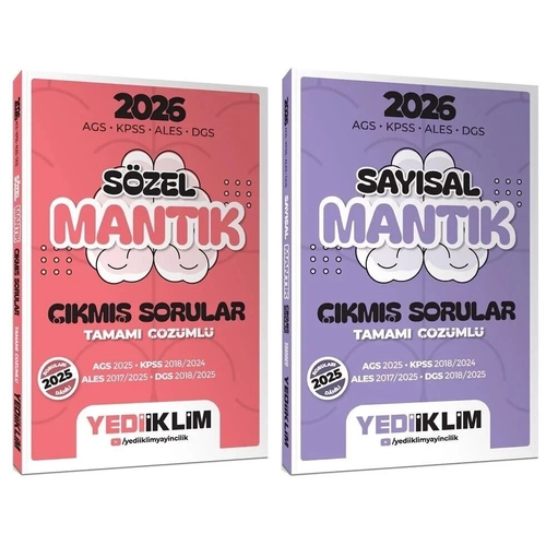 Yediiklim 2026 KPSS MEB-AGS ALES DGS S�zel + Say�sal Mant�k ��km�� Sorular 2 li Set Yediiklim Yay�nlar�
