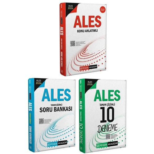 Pegem 2026 ALES Konu + Soru Bankas� + 10 Deneme 3 l� Set Pegem Akademi Yay�nlar�