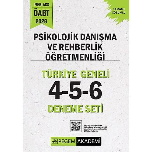 Pegem 2026 �ABT MEB-AGS Psikolojik Dan��manl�k ve Rehber ��retmenlik T�rkiye Geneli 3 Deneme (4-5-6) Pegem Akademi Yay�nlar�