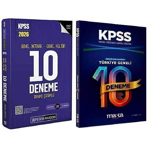 Pegem + Marka 2026 KPSS Genel Yetenek Genel K�lt�r 10+10 Deneme 2 li Set Pegem Akademi + Marka Yay�nlar�