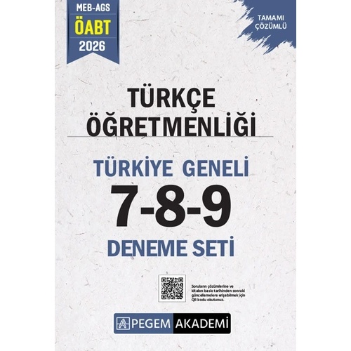 Pegem 2026 �ABT MEB-AGS T�rk�e ��retmenli�i T�rkiye Geneli 3 Deneme ��z�ml� (7-8-9) Pegem Akademi Yay�nlar�